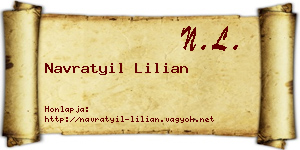Navratyil Lilian névjegykártya